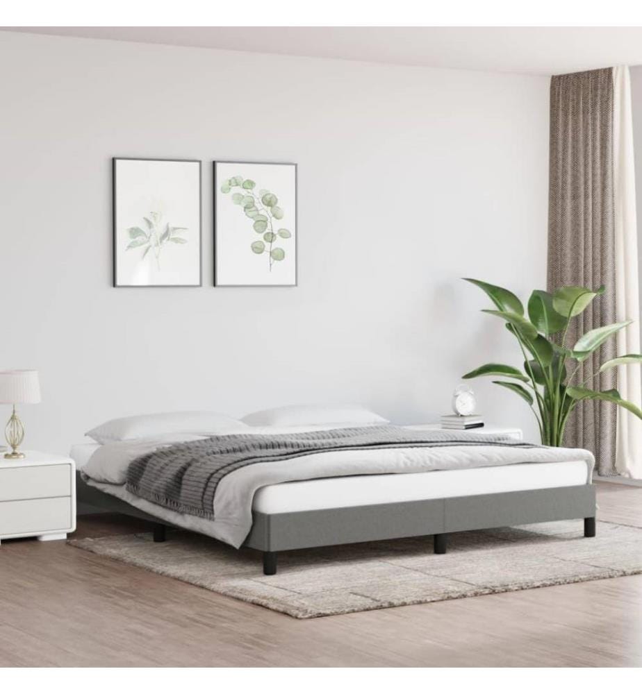 Bettgestell Dunkelgrau 180×200 cm Stoff