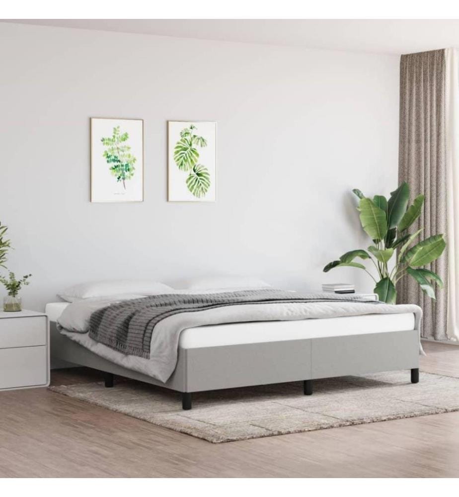 Cadre de lit Gris clair 180x200 cm Tissu