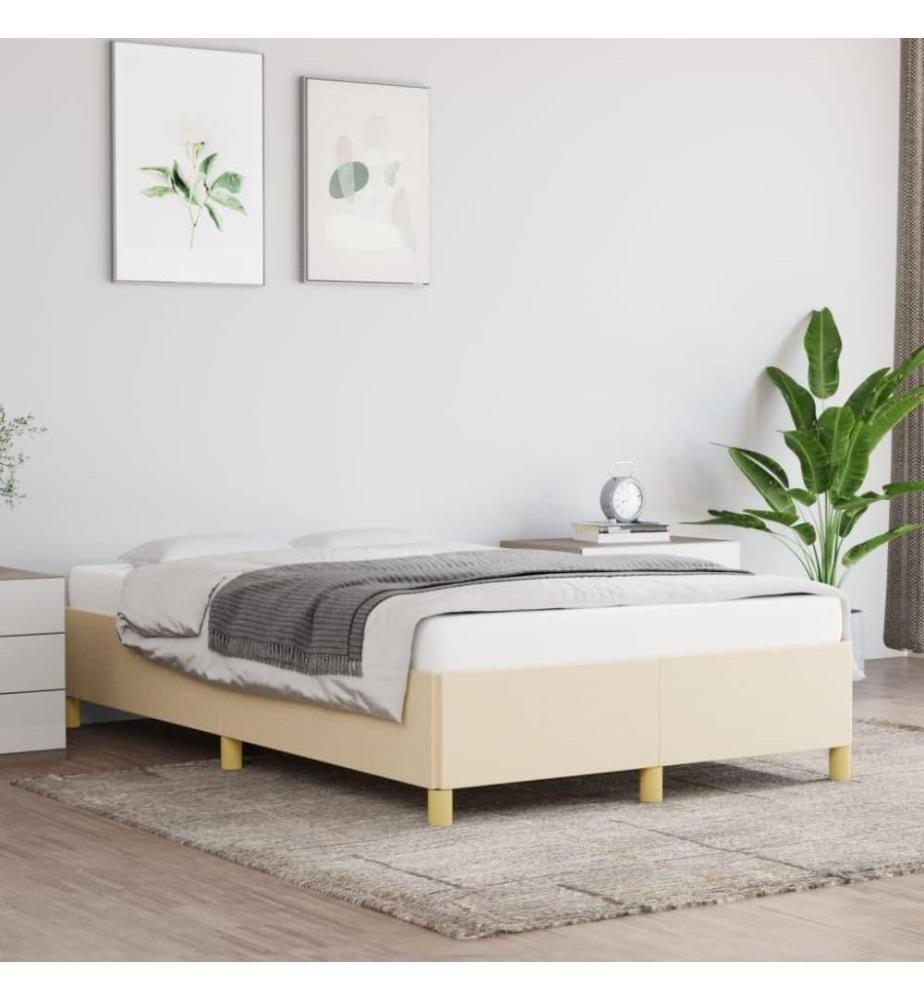 Cadre de lit Crème 120 x 200 cm Tissu