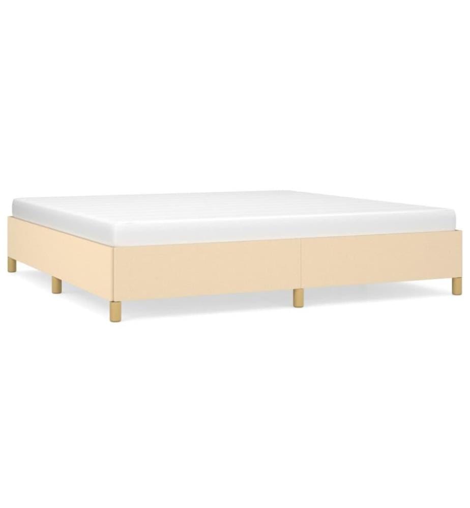 Cadre de lit Crème 200 x 200 cm Tissu