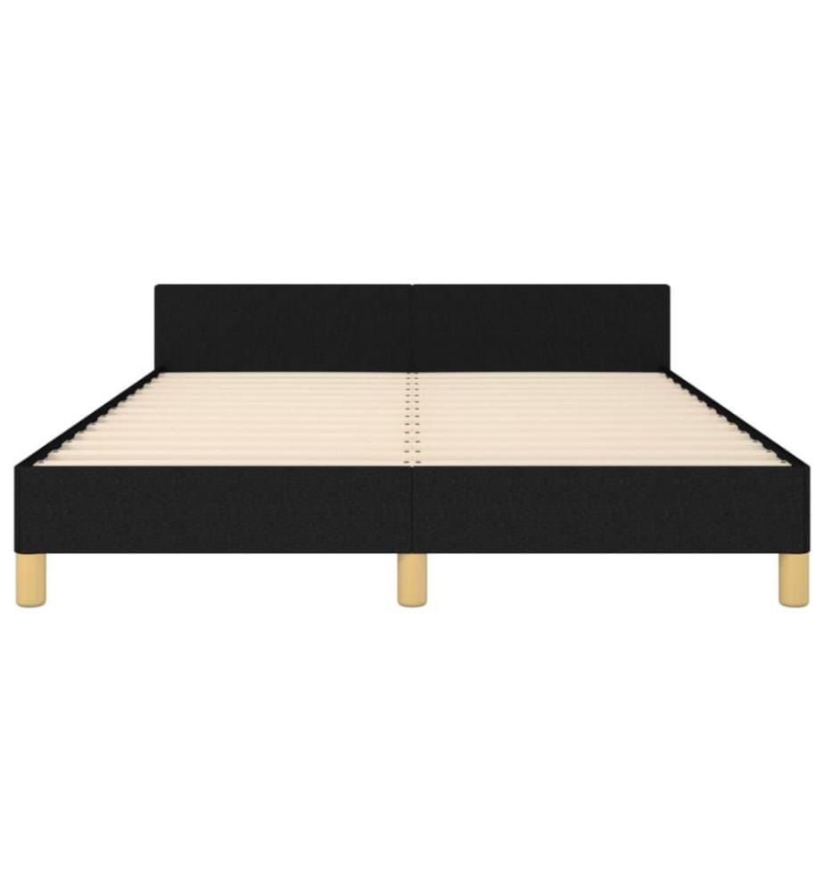 Cadre de lit avec tête de lit Noir 140x200 cm Tissu