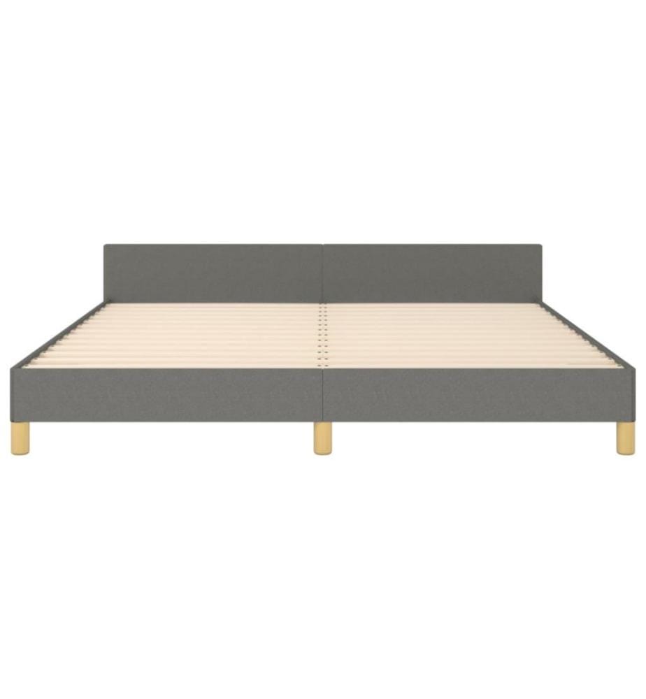 Bettgestell mit Kopfteil Dunkelgrau 180x200 cm Stoff