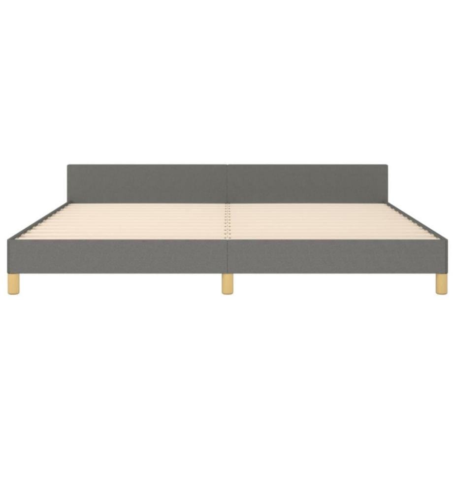 Bettgestell mit Kopfteil Dunkelgrau 200x200 cm Stoff