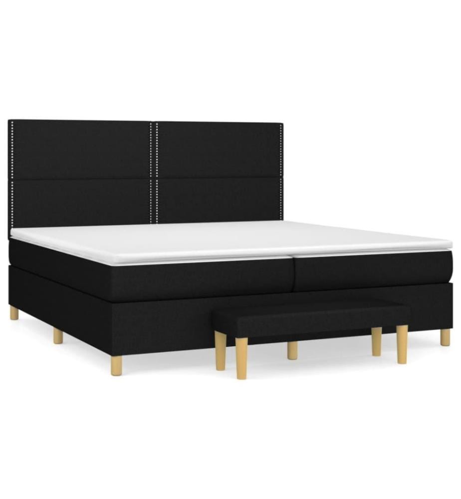 Boxspringbett mit Matratze Schwarz 200x200 cm Stoff