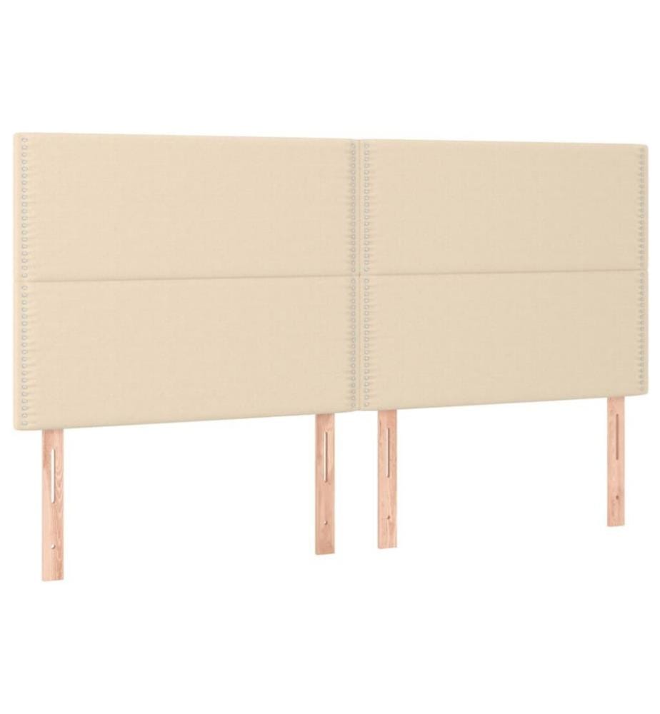 Boxspringbett mit Matratze Creme 200x200 cm Stoff