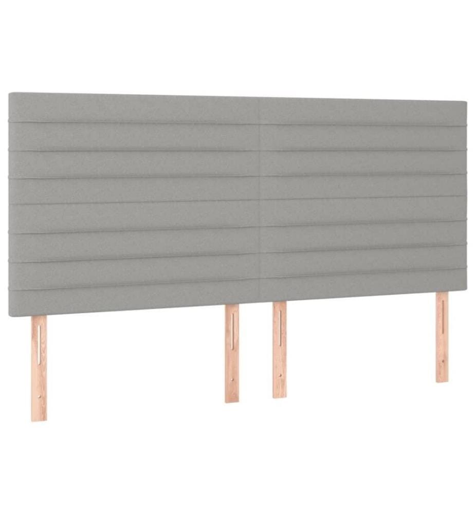 Boxspringbett mit Matratze Hellgrau 200x200 cm Stoff