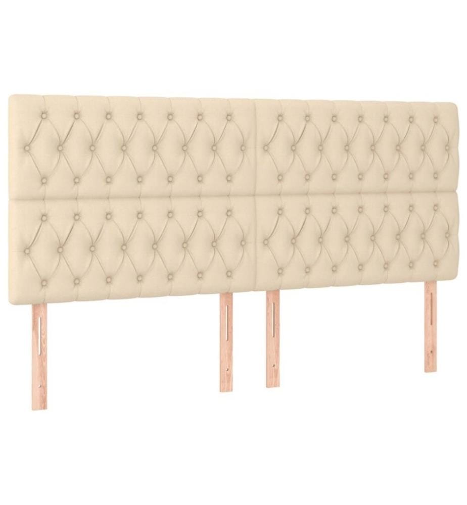 Boxspringbett mit Matratze Creme 200x200 cm Stoff