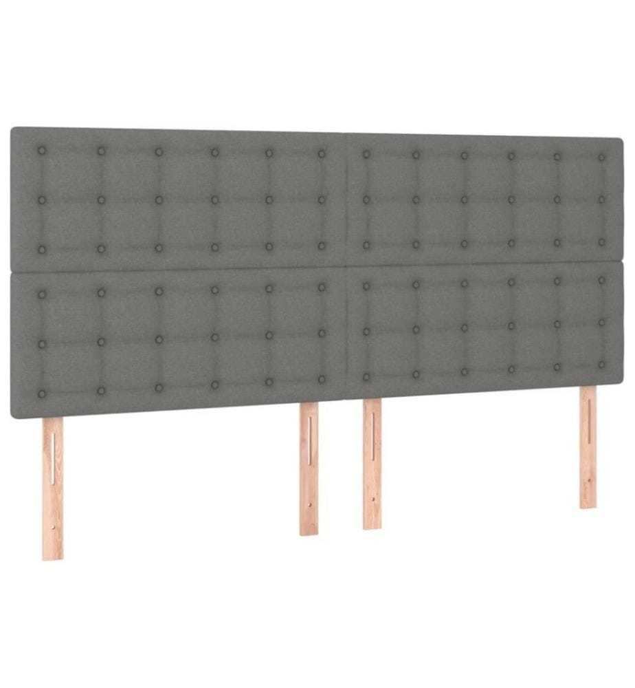 Boxspringbett mit Matratze Dunkelgrau 200x200 cm Stoff