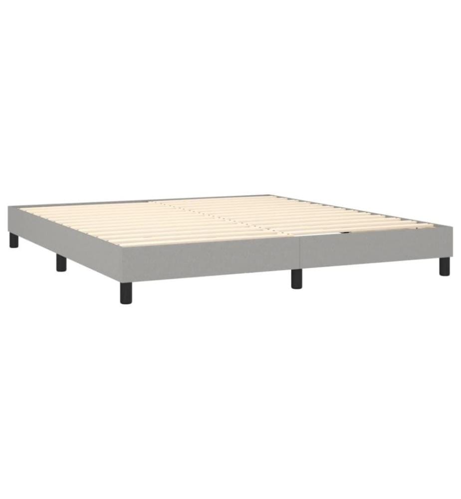 Boxspringbett mit Matratze Hellgrau 180x200 cm Stoff