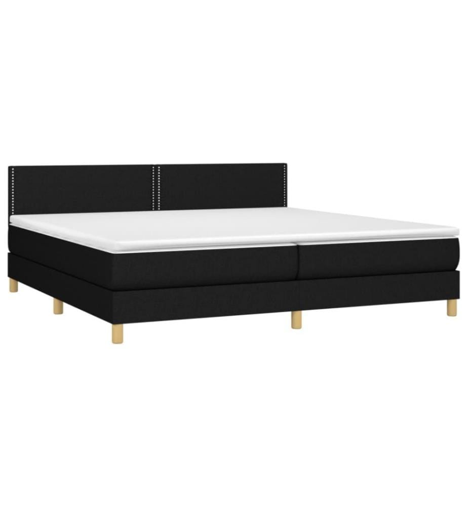 Boxspringbett mit Matratze Schwarz 200x200 cm Stoff