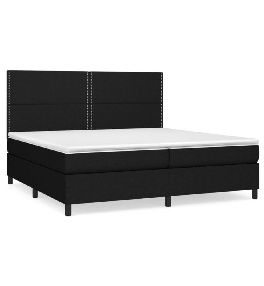 Boxspringbett mit Matratze Schwarz 200x200 cm Stoff