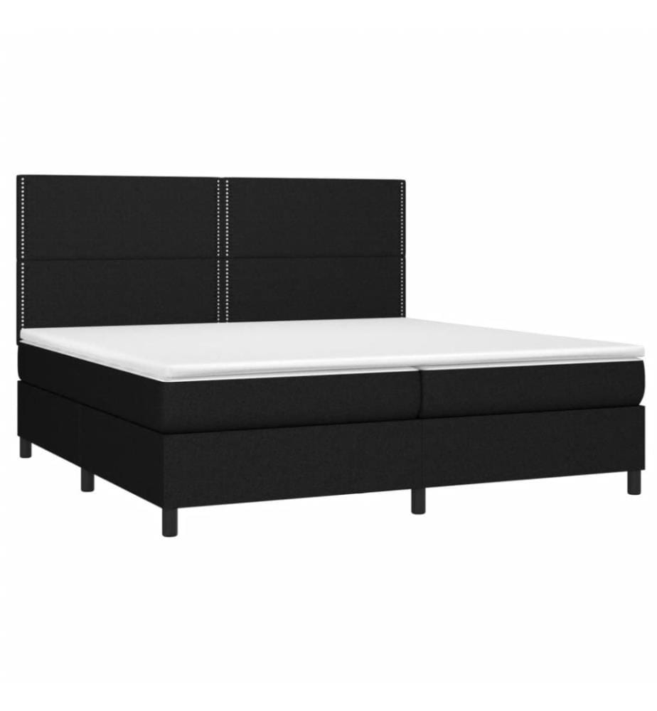 Boxspringbett mit Matratze Schwarz 200x200 cm Stoff