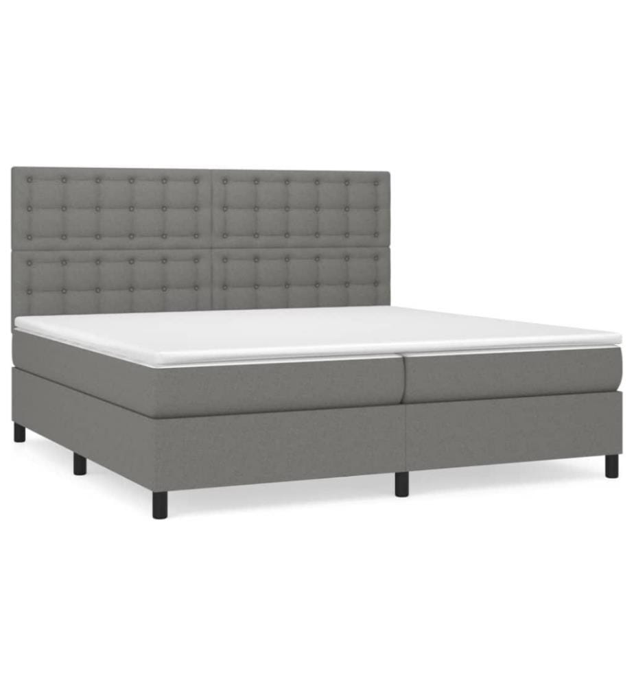Boxspringbett mit Matratze Dunkelgrau 200x200 cm Stoff
