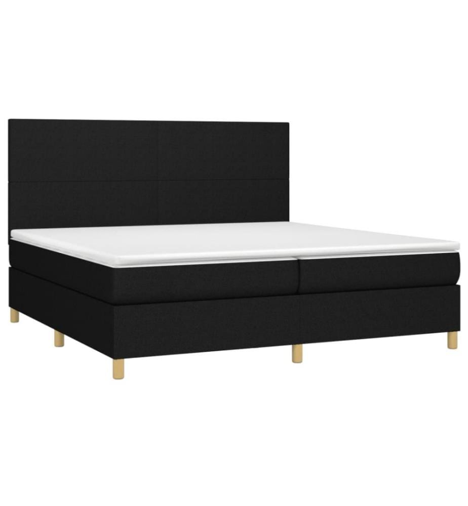 Boxspringbett mit Matratze Schwarz 200x200 cm Stoff