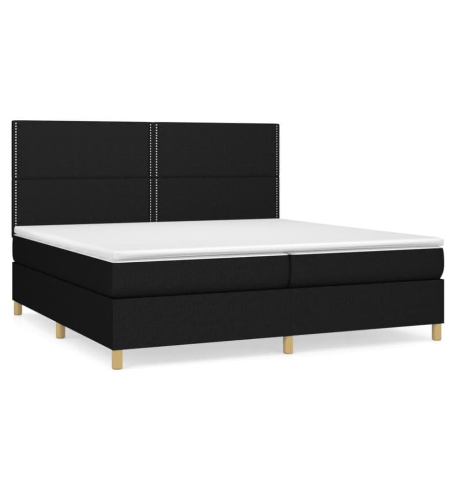 Boxspringbett mit Matratze Schwarz 200x200 cm Stoff