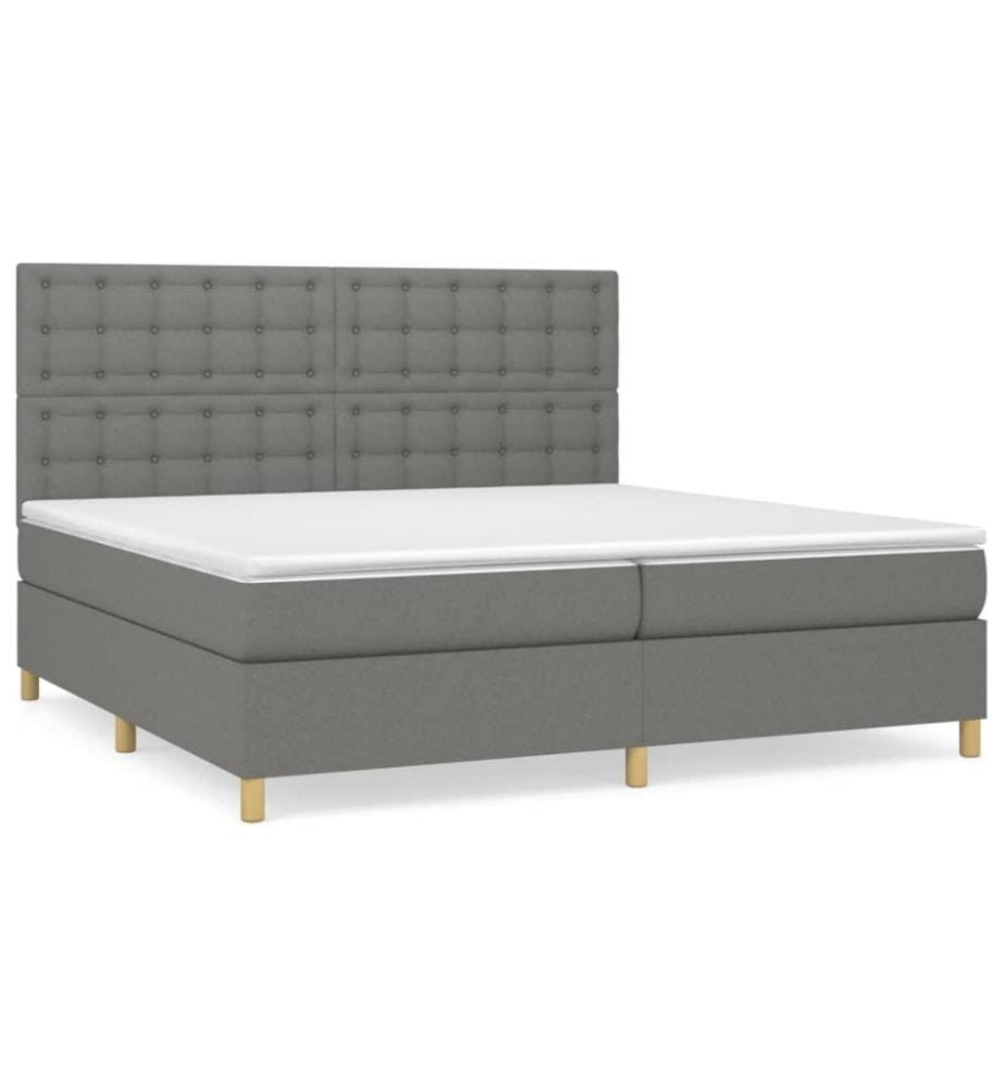 Boxspringbett mit Matratze Dunkelgrau 200x200 cm Stoff