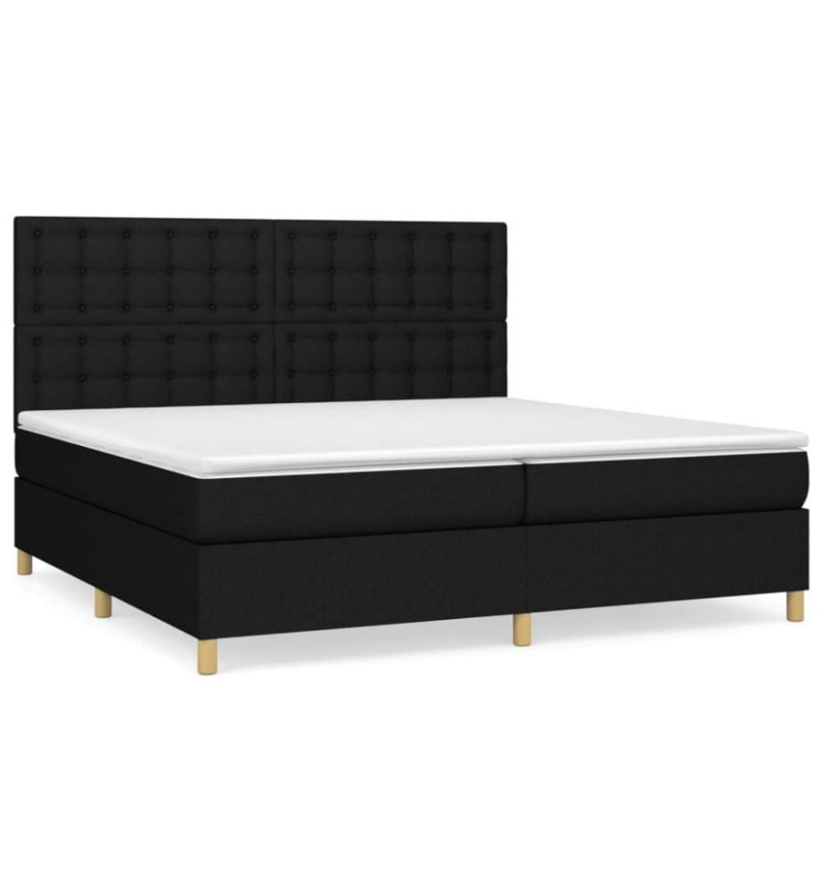 Boxspringbett mit Matratze Schwarz 200x200 cm Stoff
