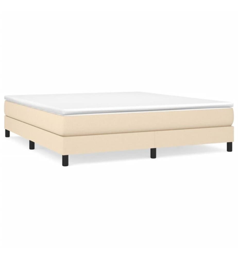Boxspringbett mit Matratze Creme 180x200 cm Stoff