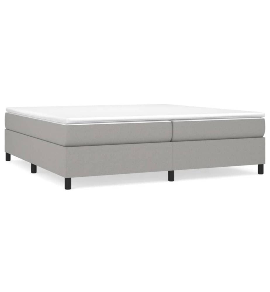 Boxspringbett mit Matratze Hellgrau 200x200 cm Stoff