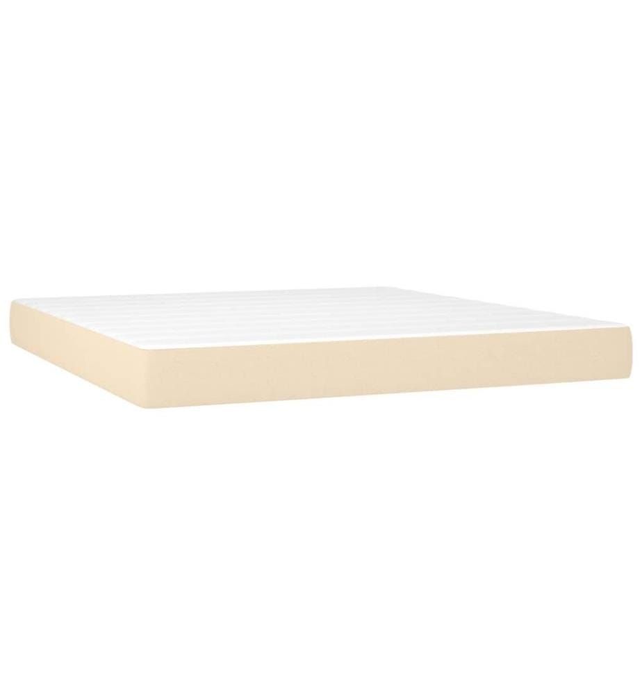 Boxspringbett mit Matratze Creme 160x200 cm Stoff