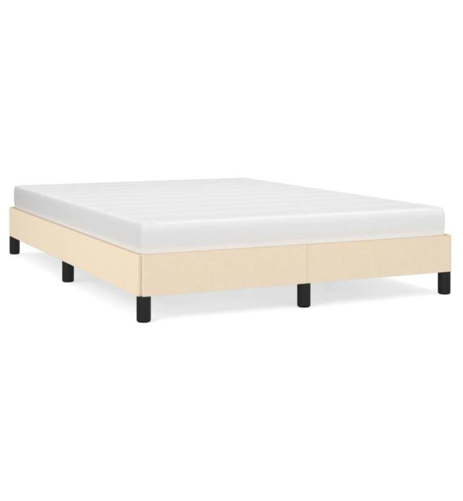 Cadre de lit Crème 140 x 200 cm Tissu