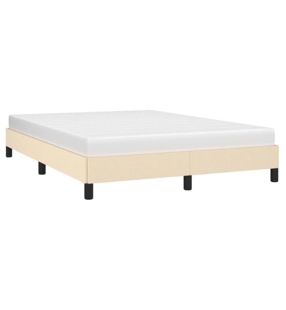 Cadre de lit Crème 140 x 200 cm Tissu