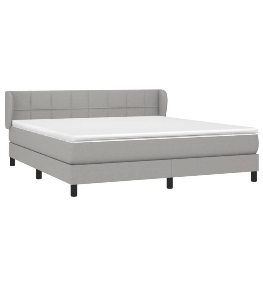 Boxspringbett mit Matratze Hellgrau 160x200 cm Stoff