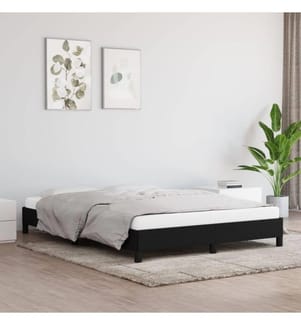Bettgestell Schwarz 140x190 cm Stoff
