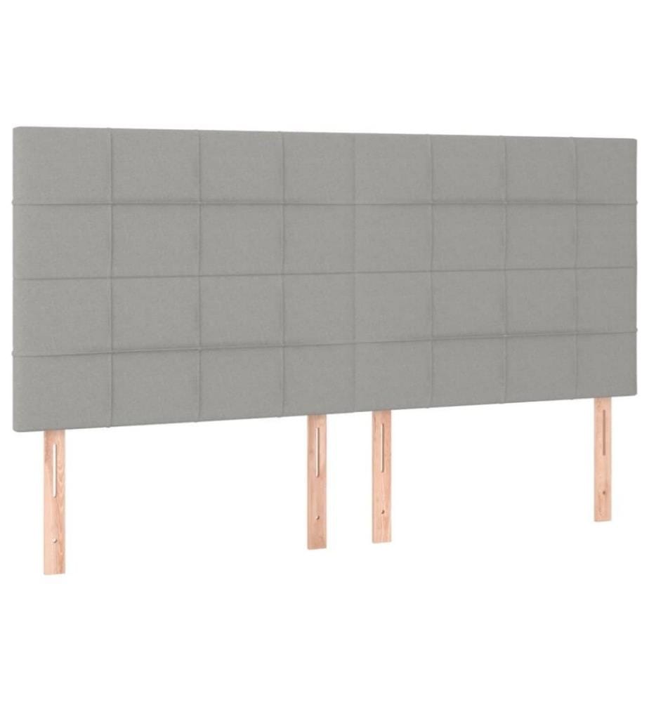 Boxspringbett mit Matratze Hellgrau 160x200 cm Stoff