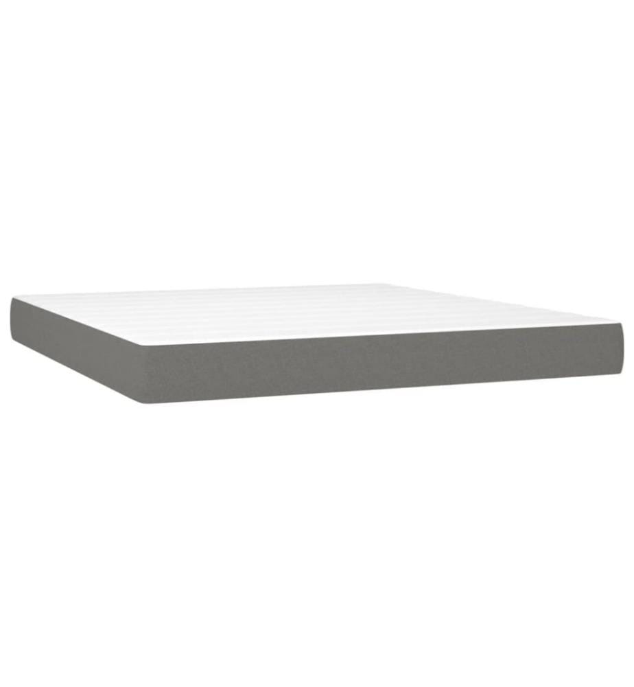 Boxspringbett mit Matratze Dunkelgrau 160x200 cm Stoff