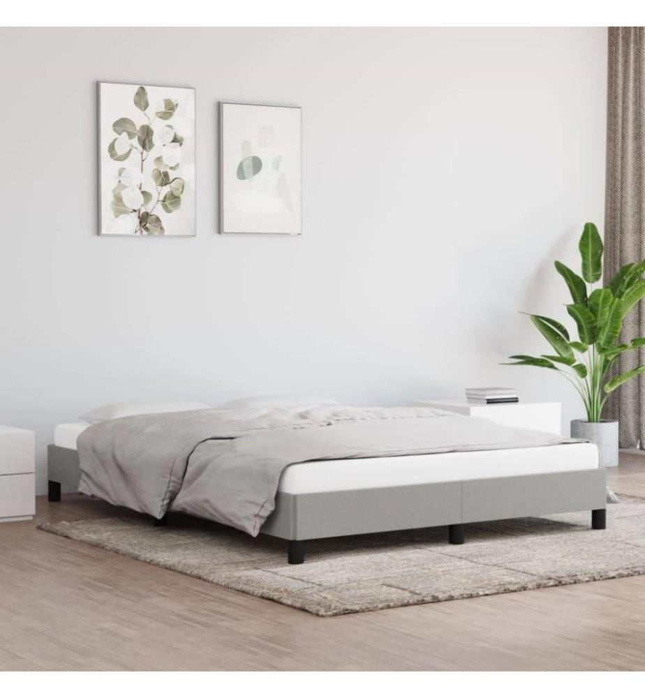 Bettgestell Hellgrau 140x190 cm Stoff