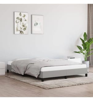 Bettgestell Hellgrau 140x190 cm Stoff