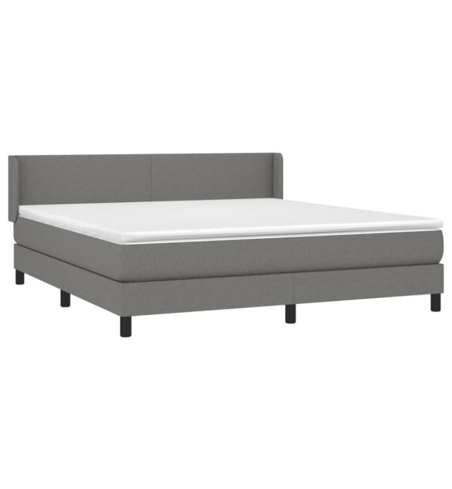 Boxspringbett mit Matratze Dunkelgrau 160x200 cm Stoff