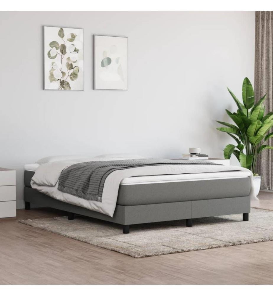 Boxspringbett Dunkelgrau 140x190 cm Stoff