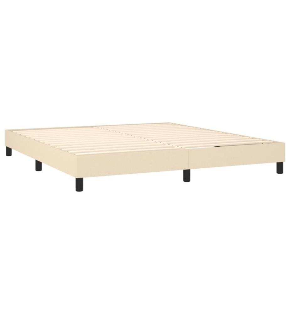 Boxspringbett mit Matratze & LED Creme 160x200 cm Stoff