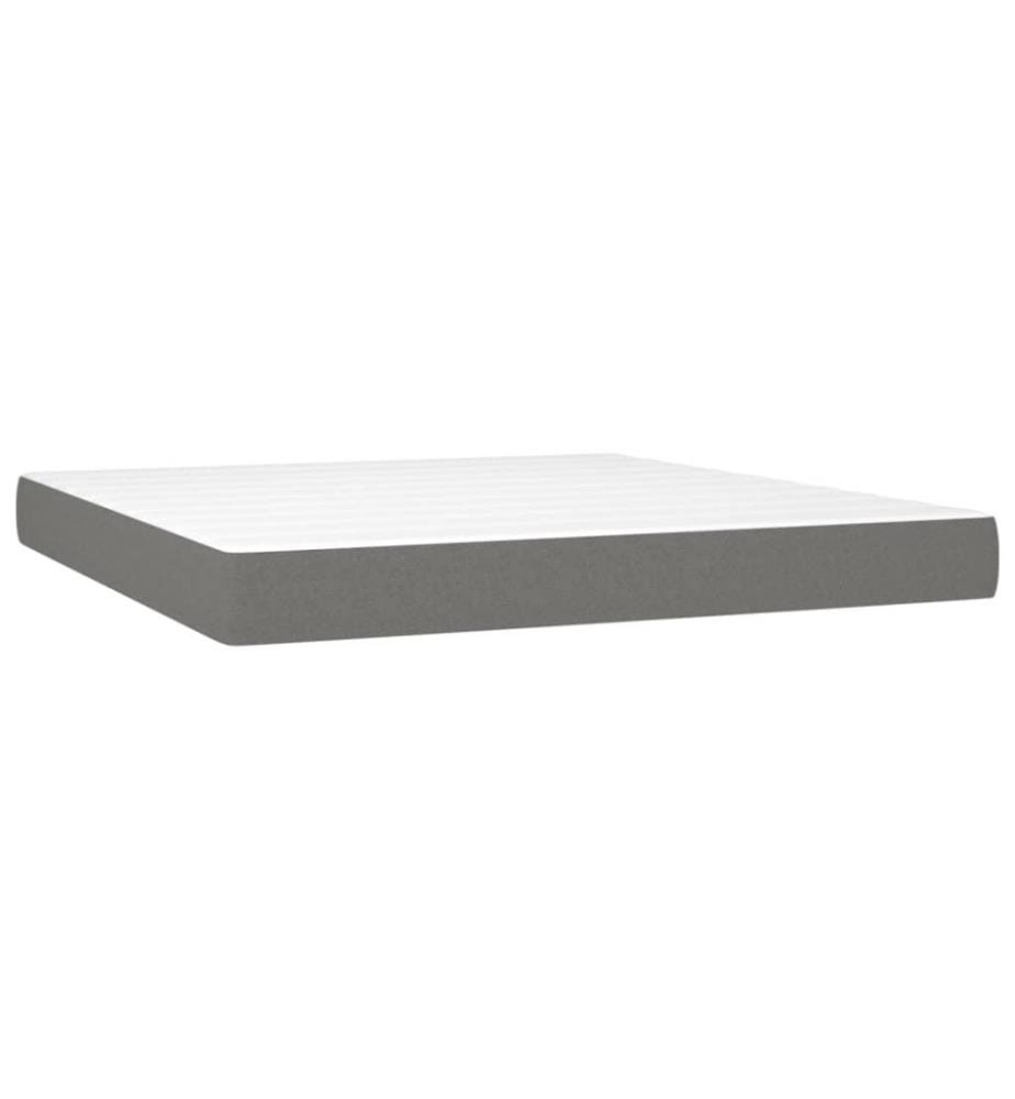 Boxspringbett mit Matratze Dunkelgrau 160x200 cm Stoff