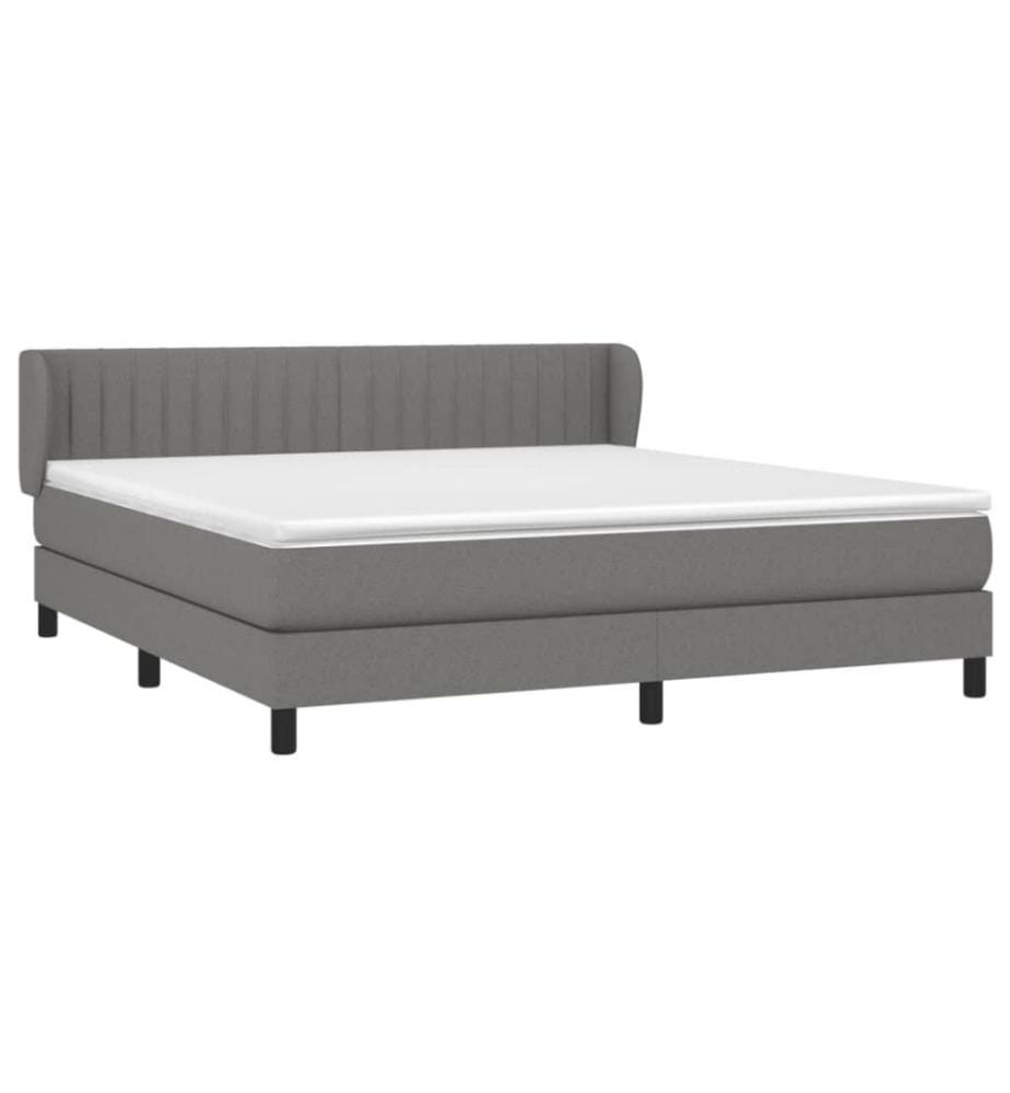 Boxspringbett mit Matratze Dunkelgrau 160x200 cm Stoff