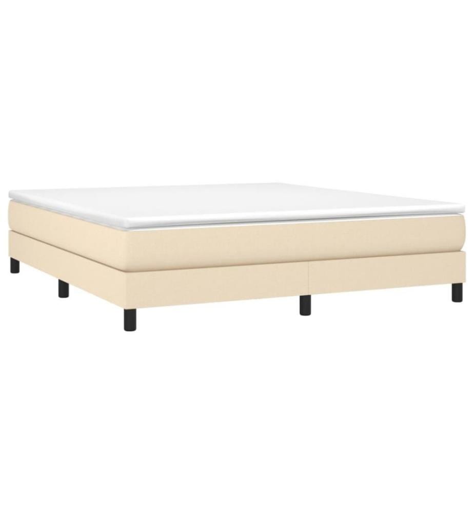 Boxspringbett Creme 160x200 cm Stoff