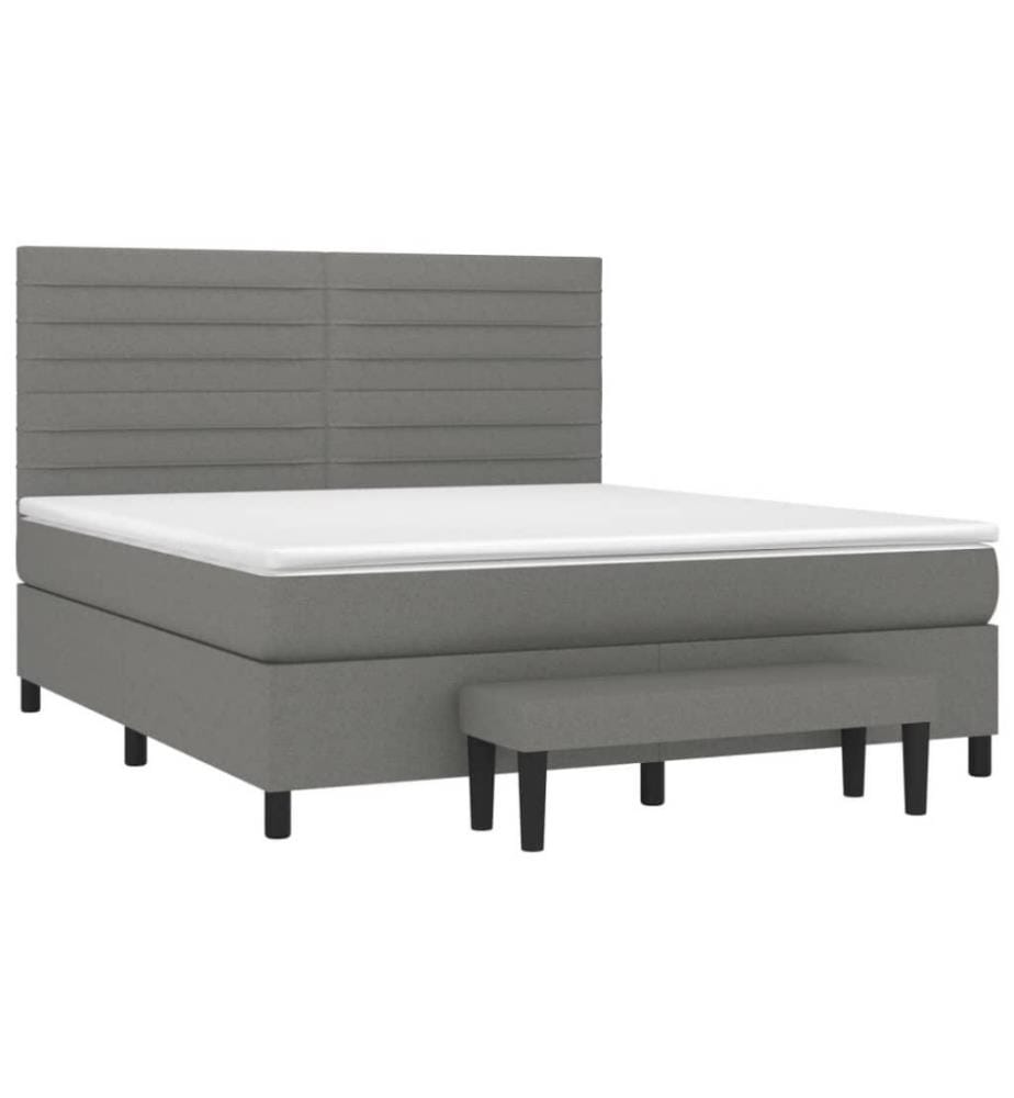 Boxspringbett mit Matratze Dunkelgrau 160x200 cm Stoff