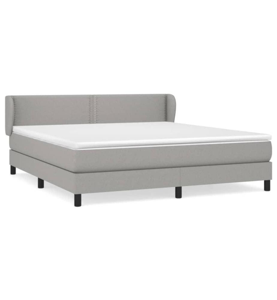 Boxspringbett mit Matratze Hellgrau 160x200 cm Stoff