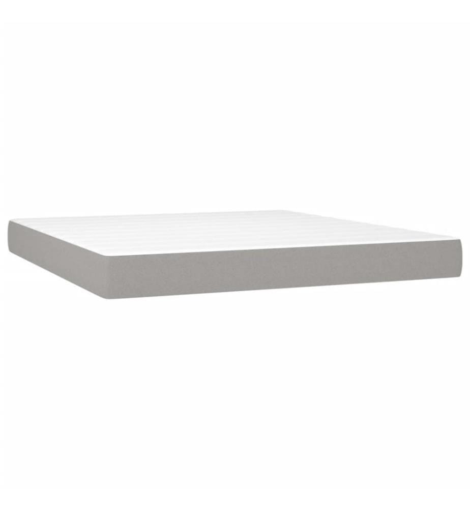 Boxspringbett mit Matratze Hellgrau 160x200 cm Stoff