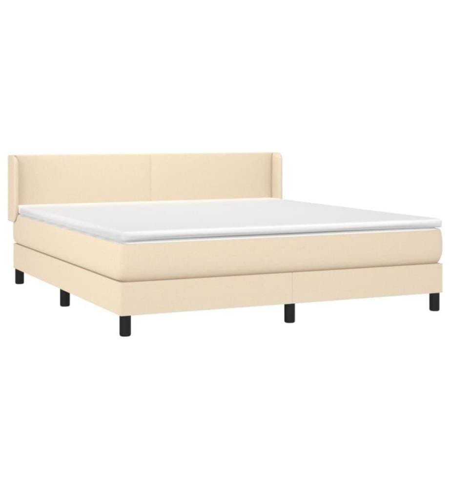 Boxspringbett mit Matratze Creme 160x200 cm Stoff