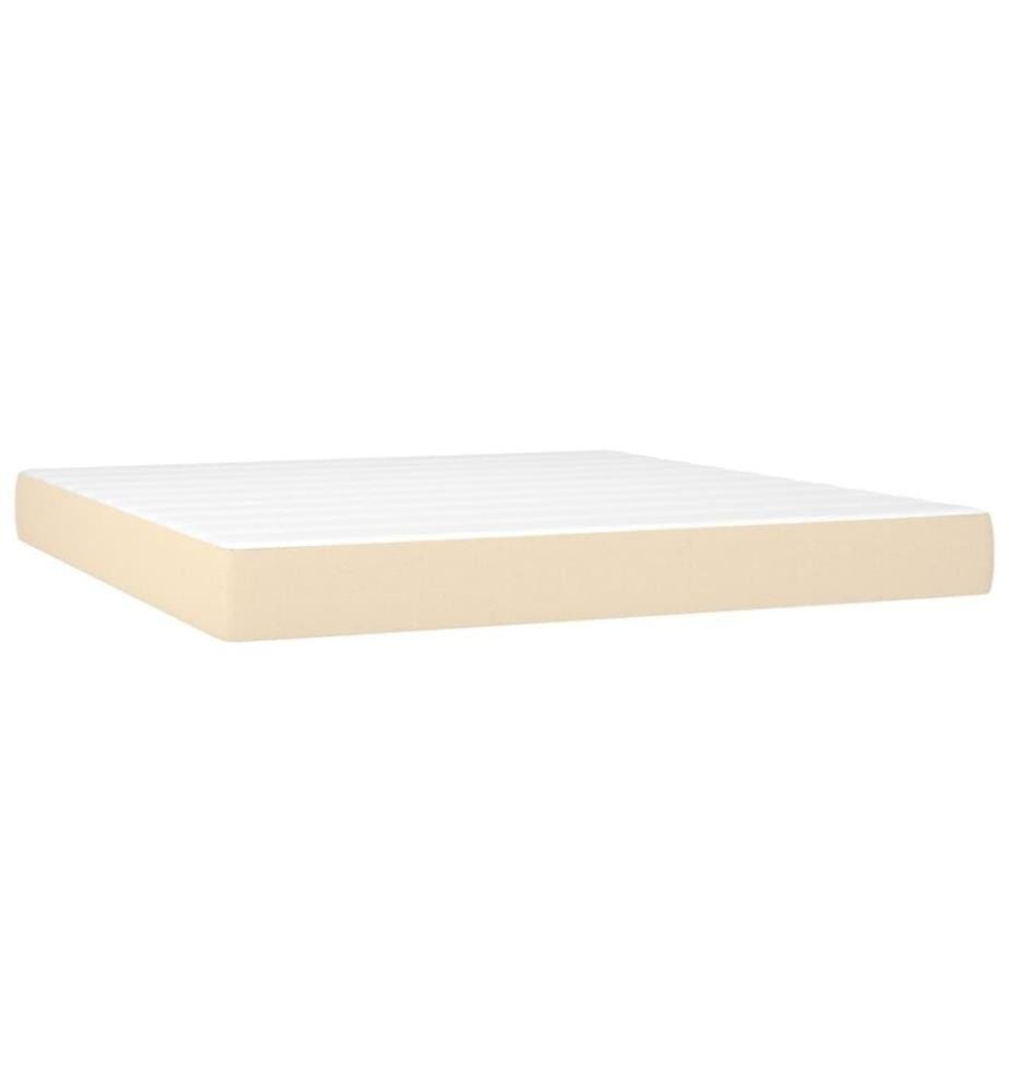 Boxspringbett mit Matratze Creme 160x200 cm Stoff