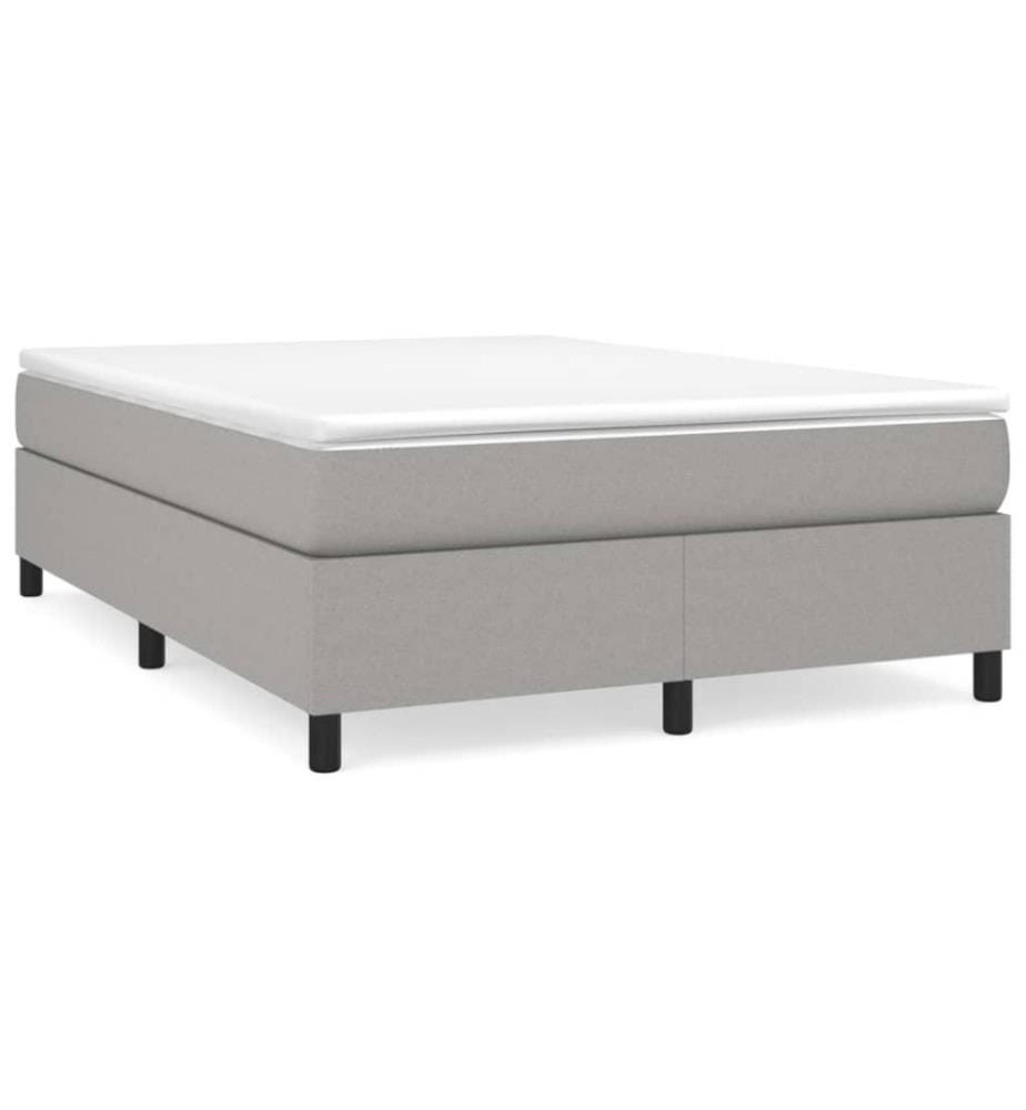 Boxspringbett Hellgrau 140x200 cm Stoff