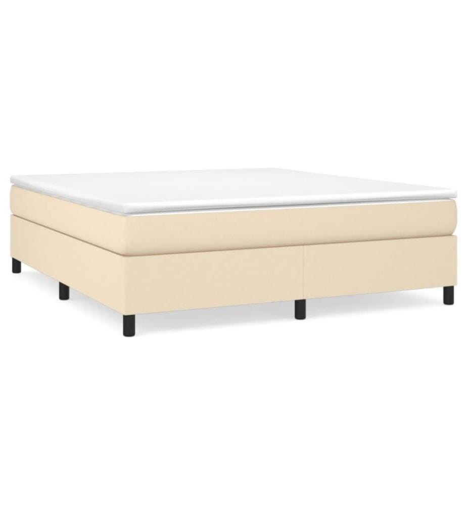 Boxspringbett mit Matratze Creme 180x200 cm Stoff