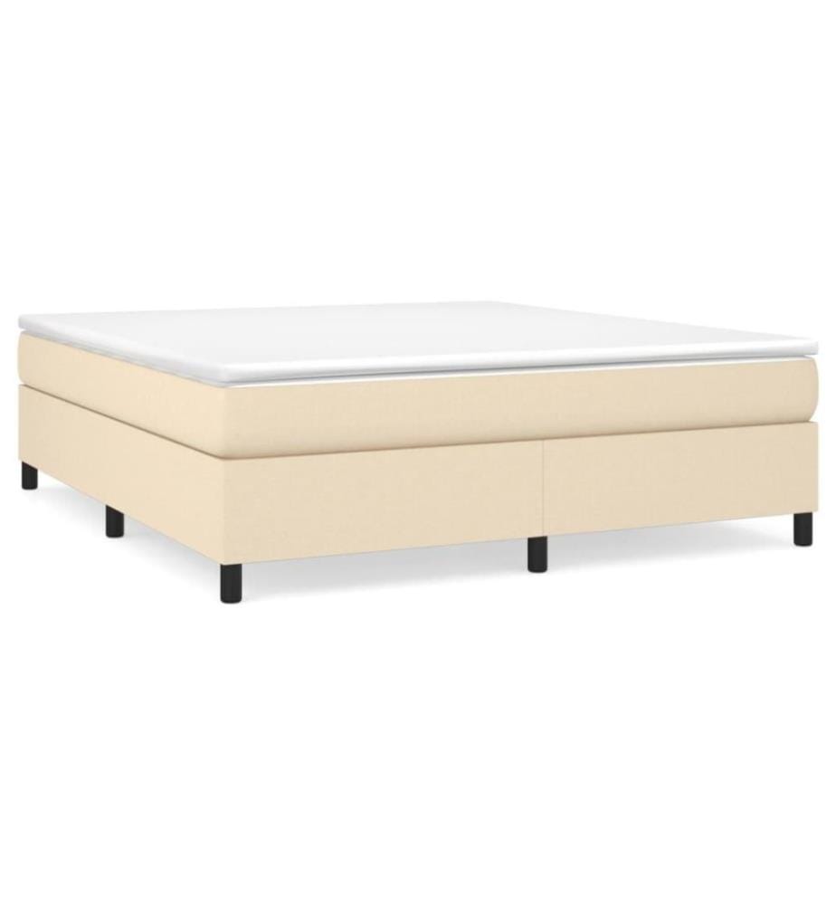 Boxspringbett Creme 160x200 cm Stoff