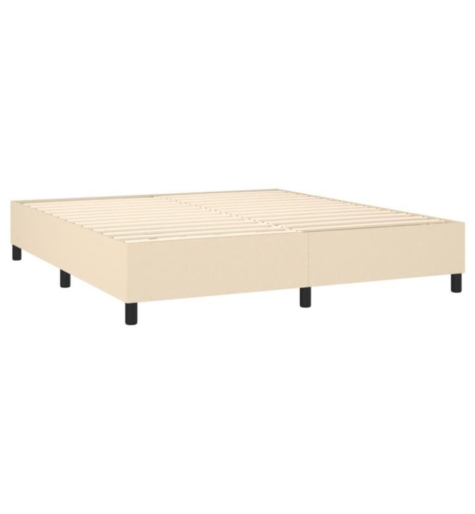Boxspringbett Creme 160x200 cm Stoff