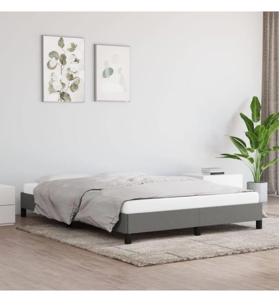 Bettgestell Dunkelgrau 140x200 cm Stoff