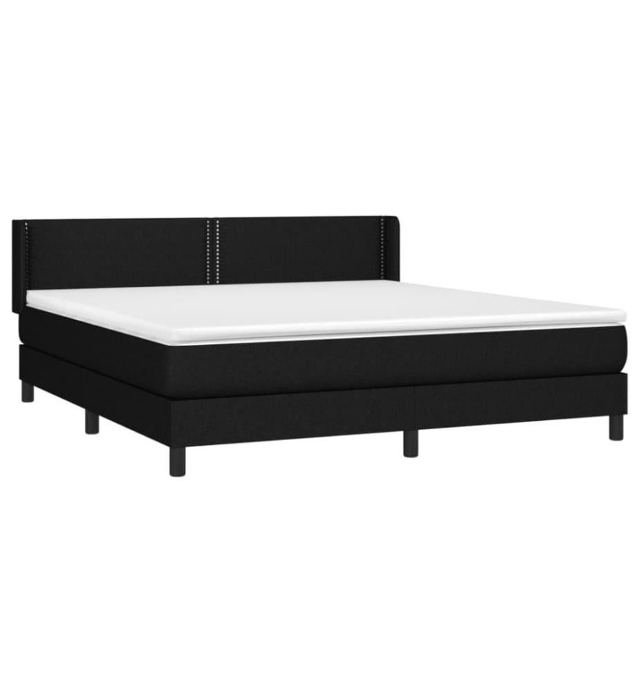 Boxspringbett mit Matratze Schwarz 160x200 cm Stoff