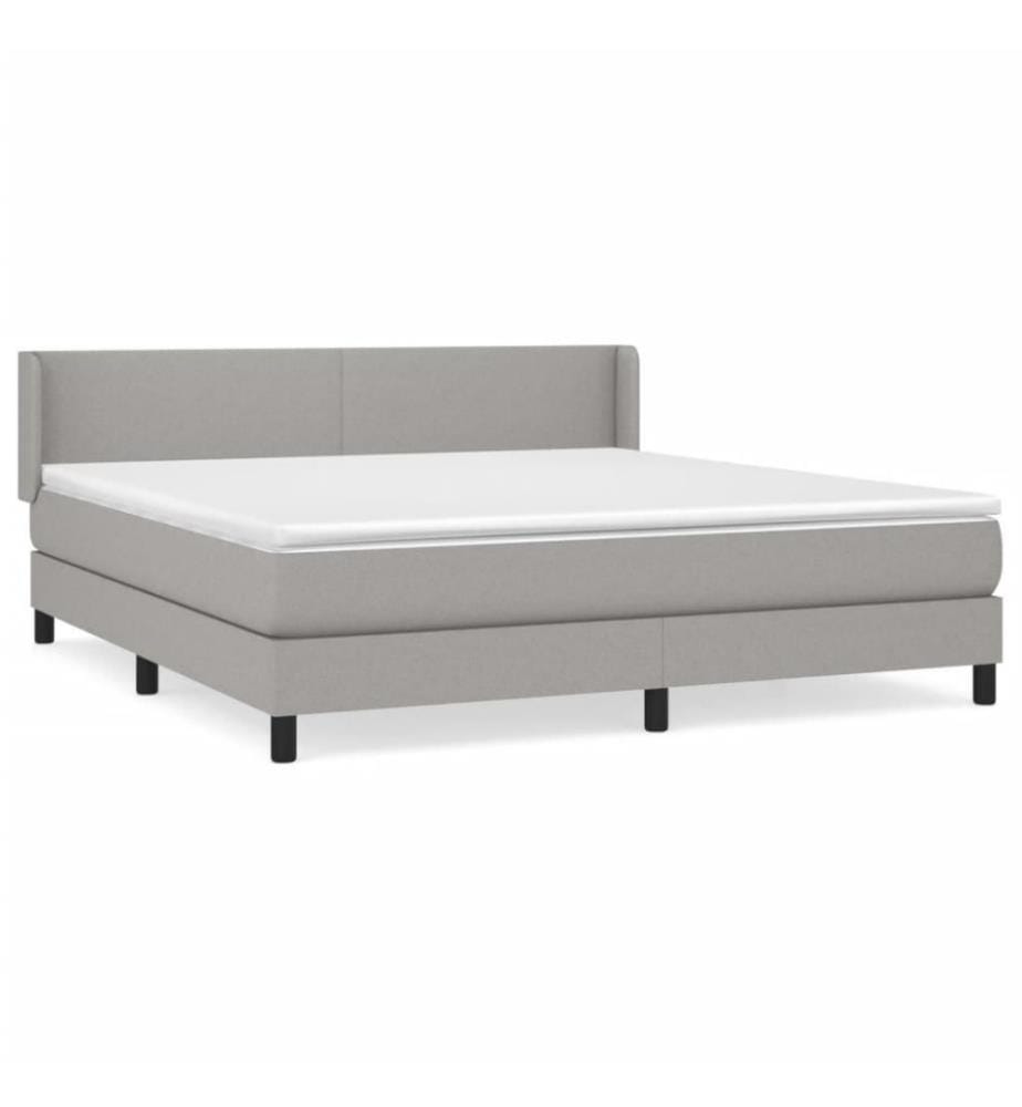 Boxspringbett mit Matratze Hellgrau 160x200 cm Stoff